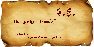 Hunyady Elemér névjegykártya